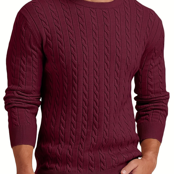 Maximilian – Crew Neck Cable Knit Sweater