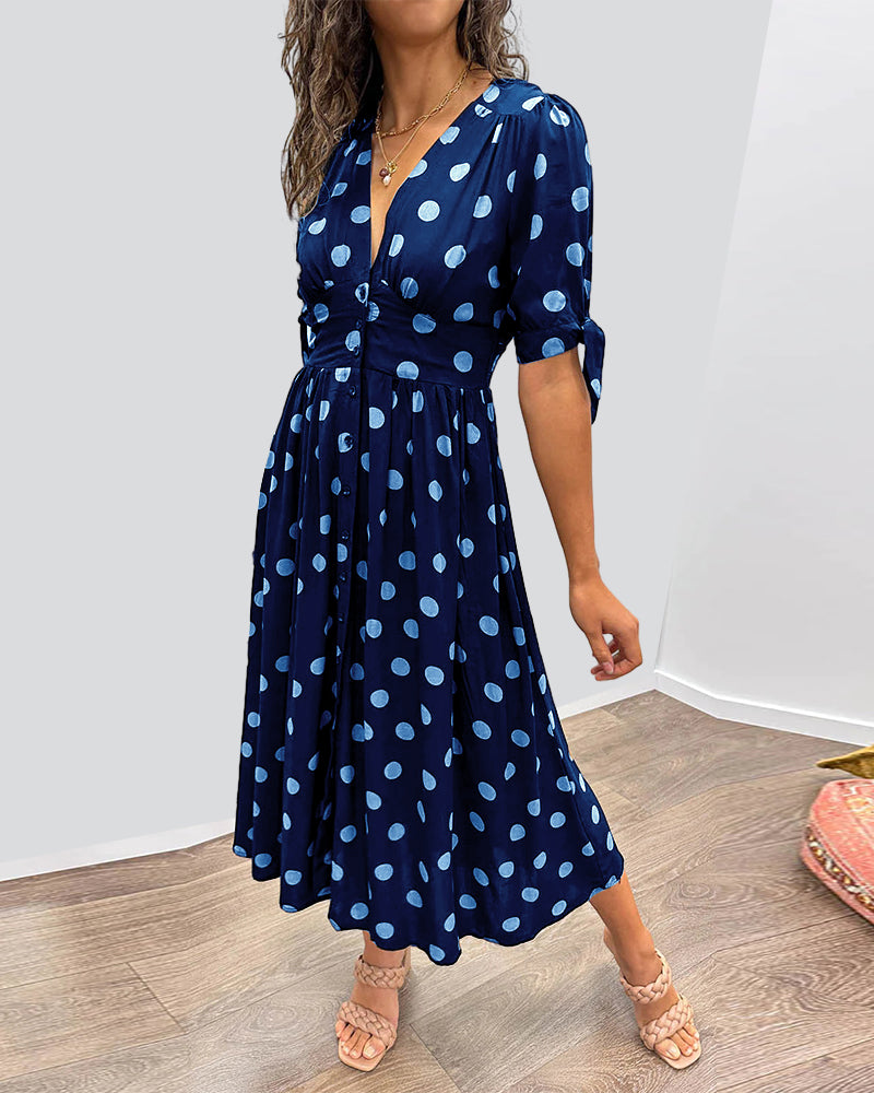Montrea - Elegant Polka Dot Dress