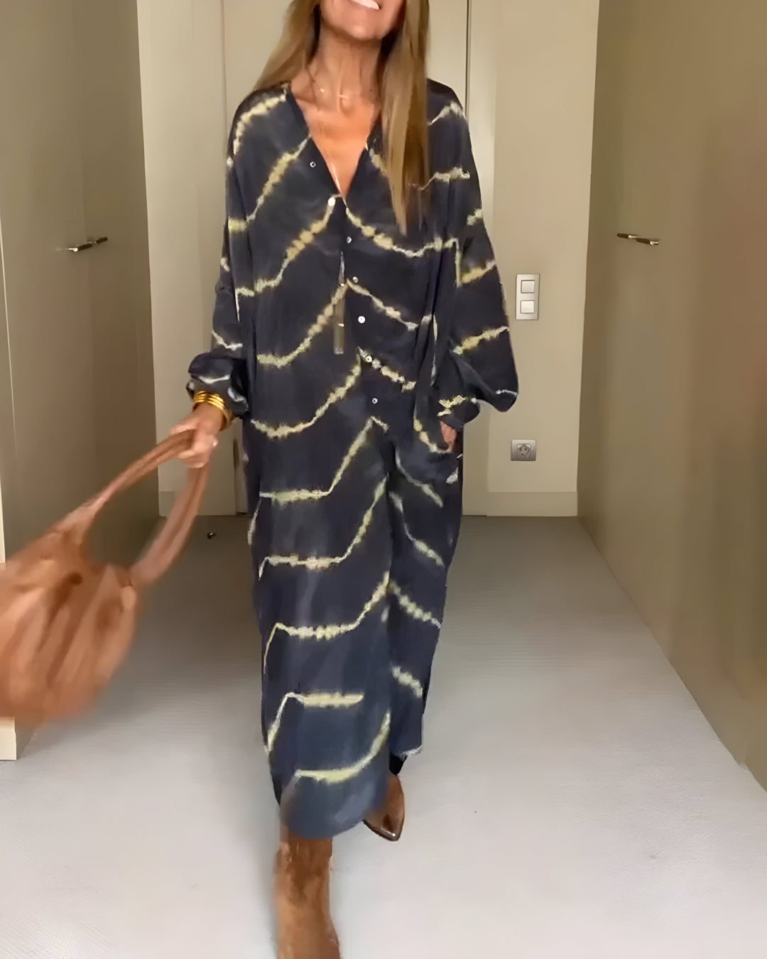 Mary – Bohemian Striped Maxi Dress