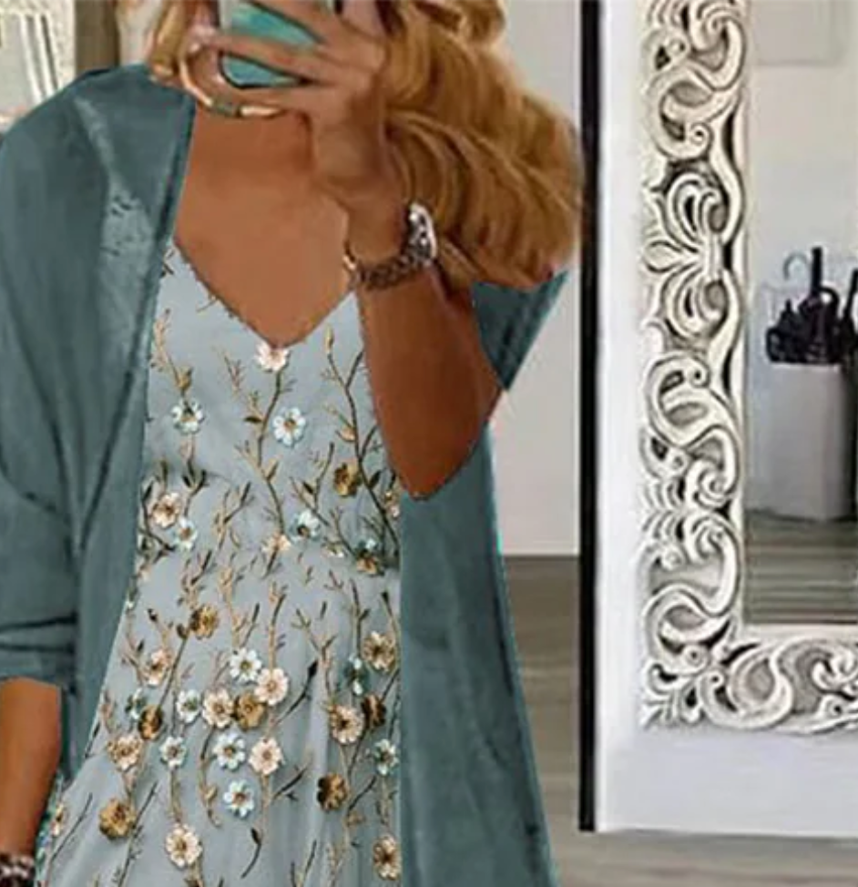 Della – Ditsy Floral Maxi Dress with Jacket