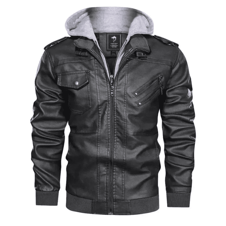 Lorenzo – Leather Jacket with Removable Hood