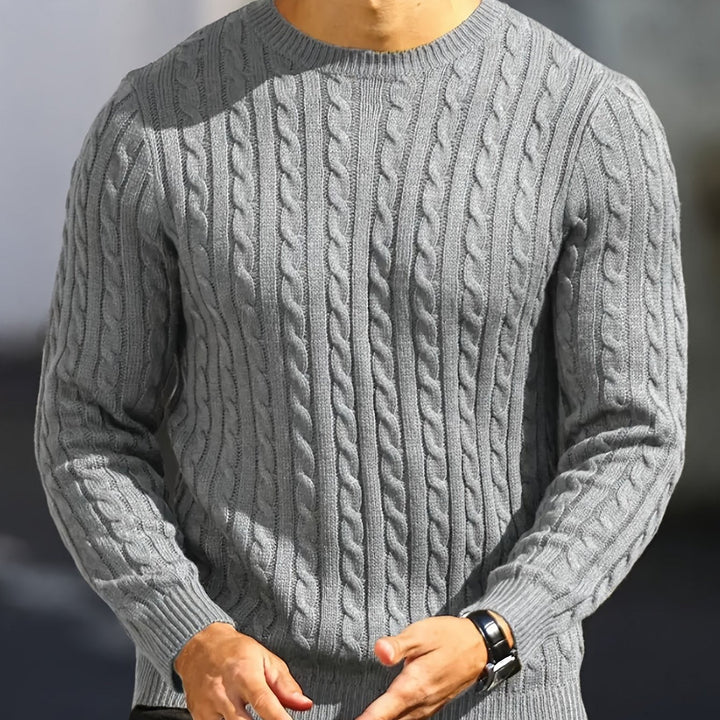 Maximilian – Crew Neck Cable Knit Sweater