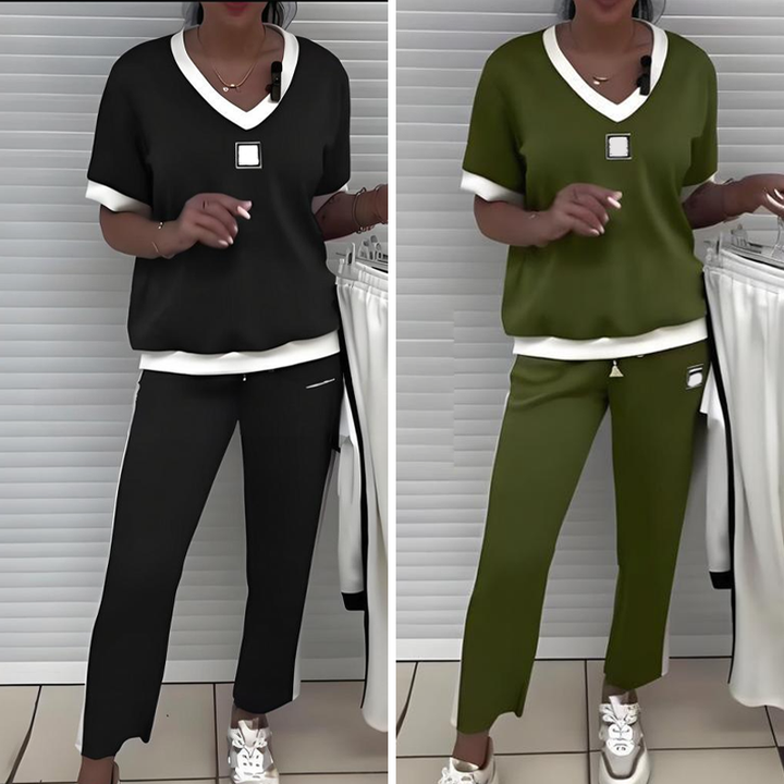 Euphrasie – Casual V-Neck Set