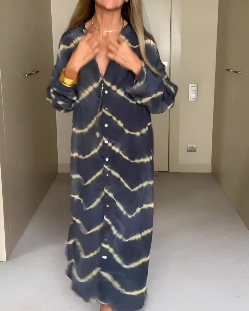 Mary – Bohemian Striped Maxi Dress