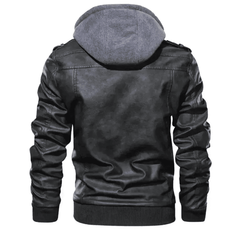 Lorenzo – Leather Jacket with Removable Hood