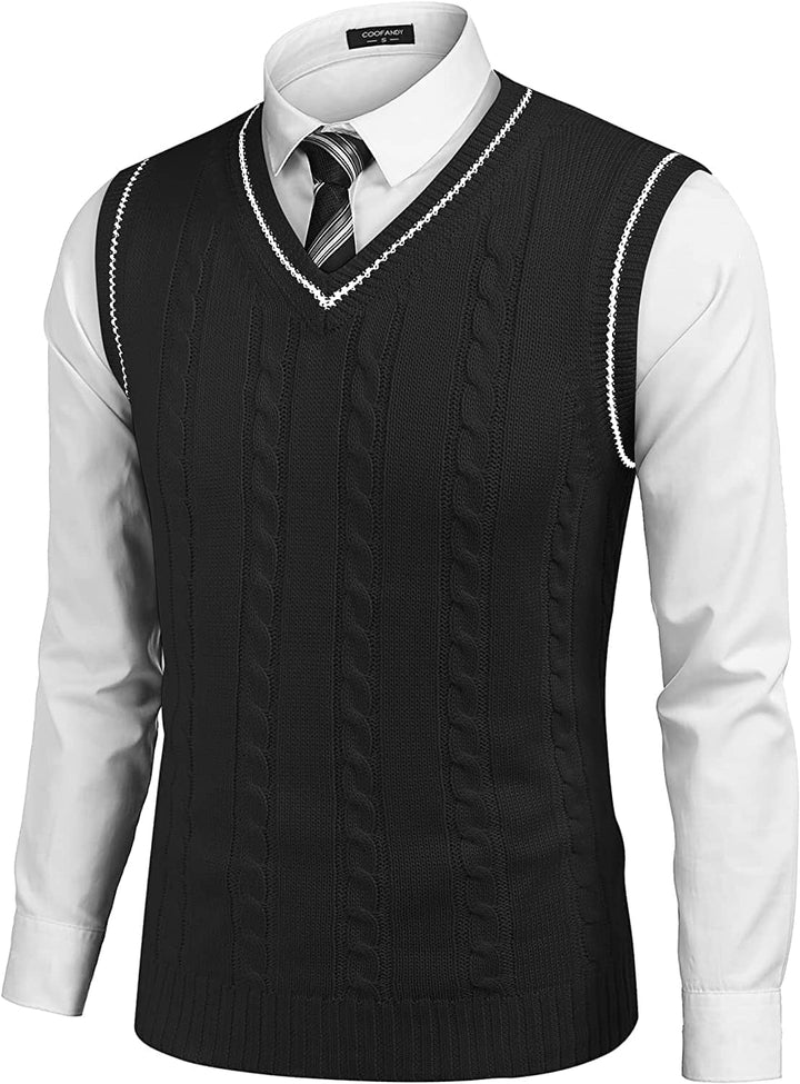 Julian – V-Neck Sleeveless Knitted Pullover Vest Sweater