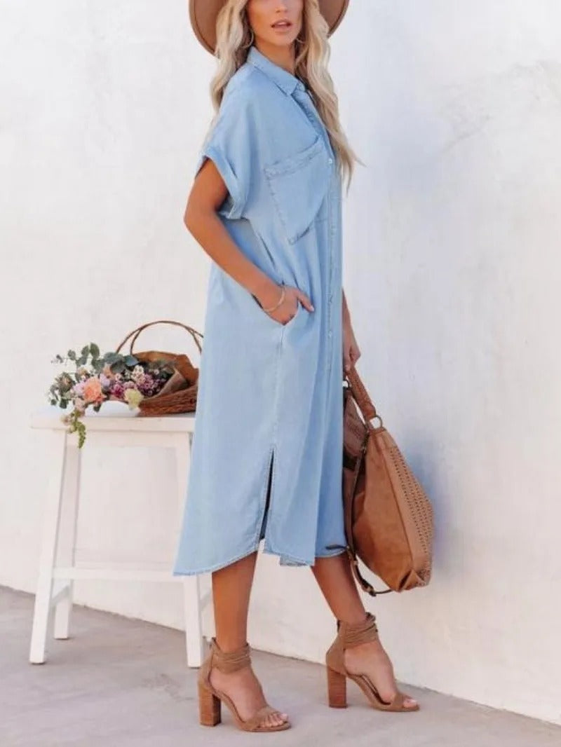 Mathilde - Oversized Denim Shirt Dress