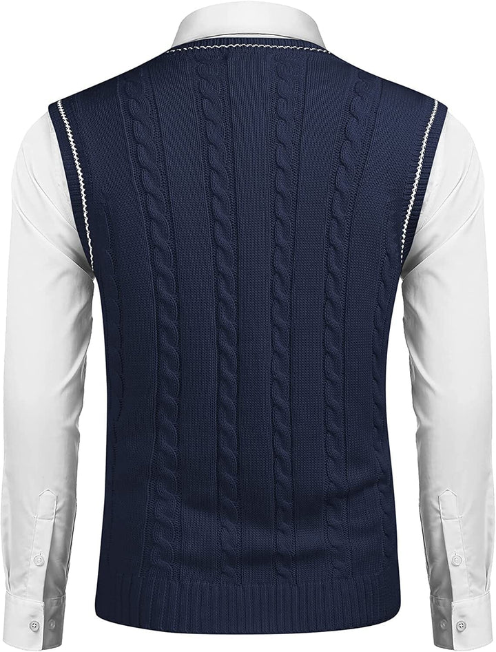 Julian – V-Neck Sleeveless Knitted Pullover Vest Sweater