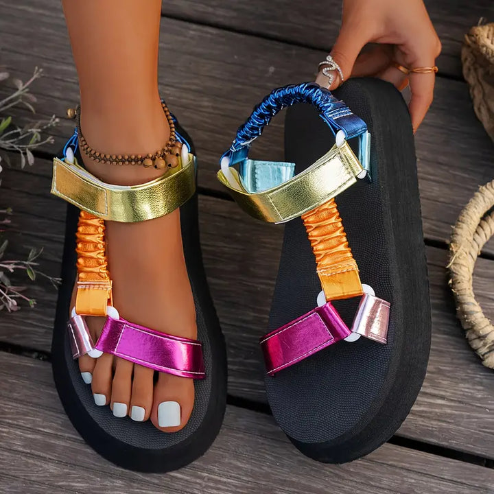 Aura – Iridescent Platform Sandal