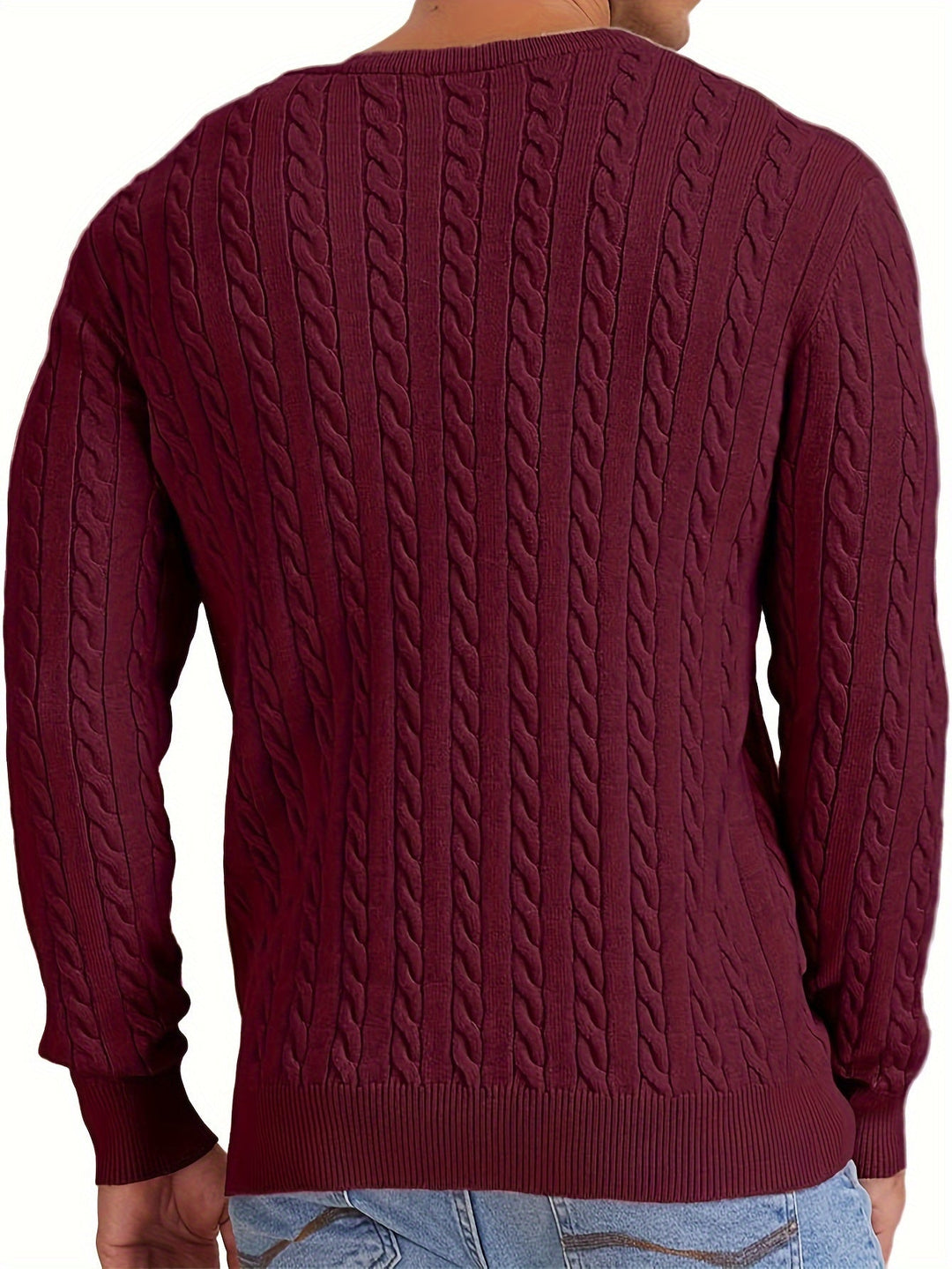 Maximilian – Crew Neck Cable Knit Sweater