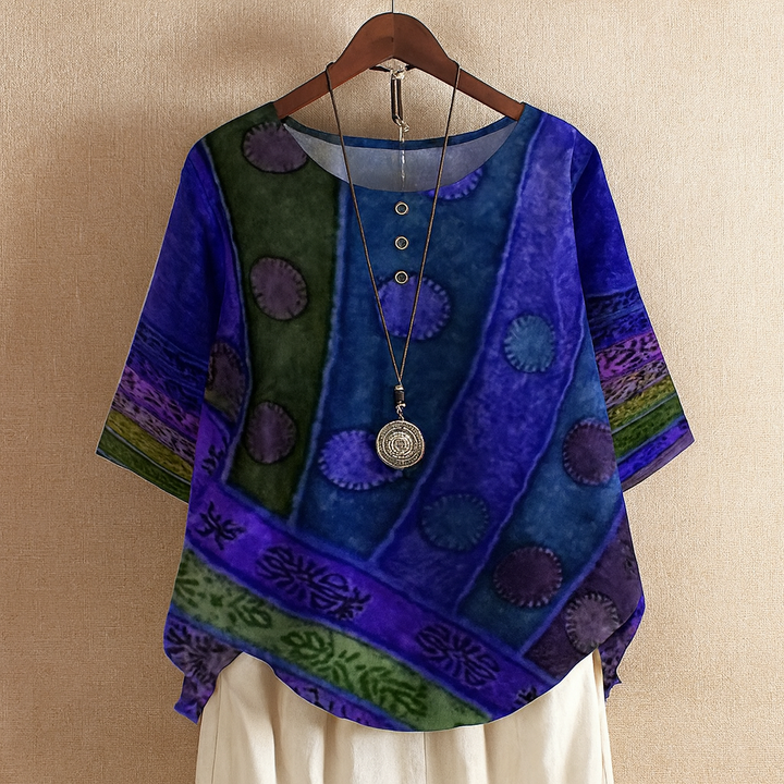 Cecilia – Bohemian Printed Blouse