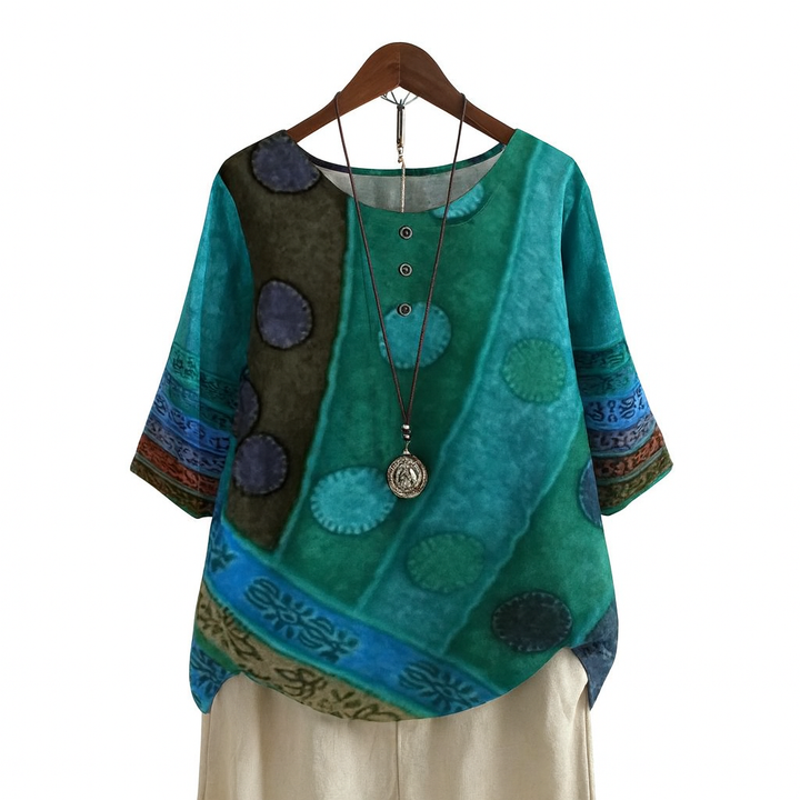 Cecilia – Bohemian Printed Blouse