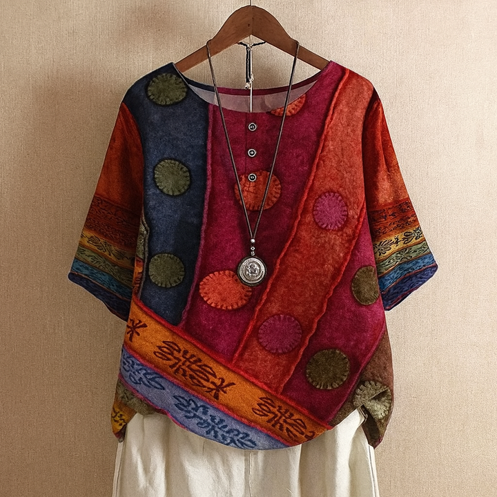 Cecilia – Bohemian Printed Blouse