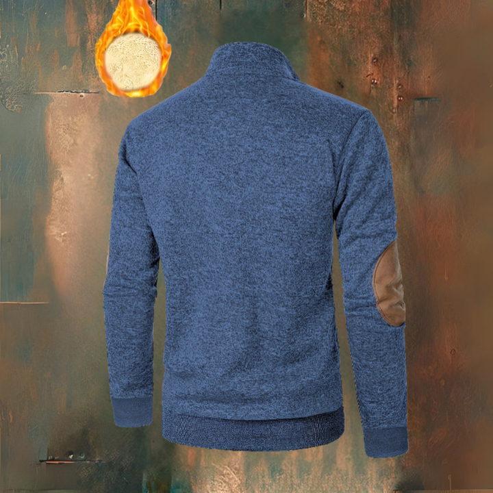 Warm fleece sweatshirt with button closure