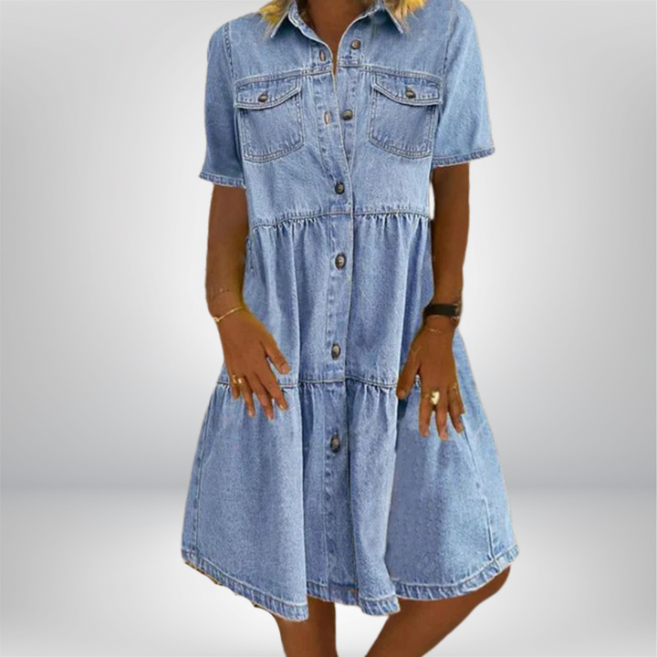 Amelia - Boho Denim Dress