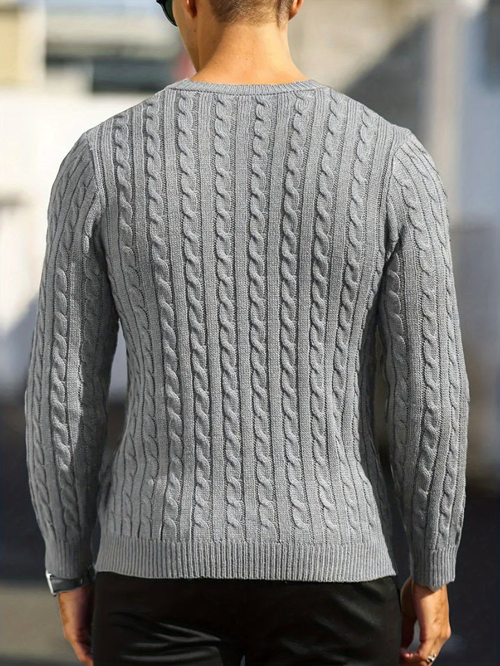 Maximilian – Crew Neck Cable Knit Sweater