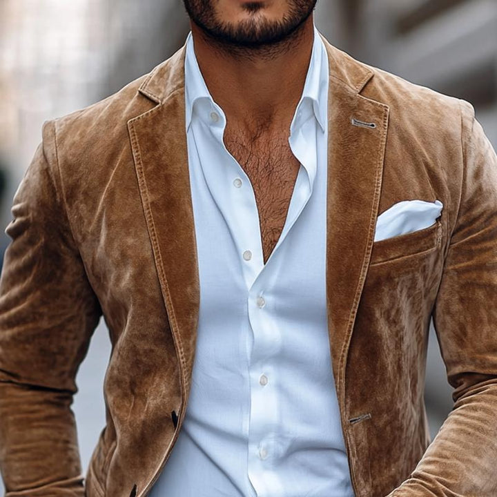 Kingston – Sleek Two-Button Suede Blazer