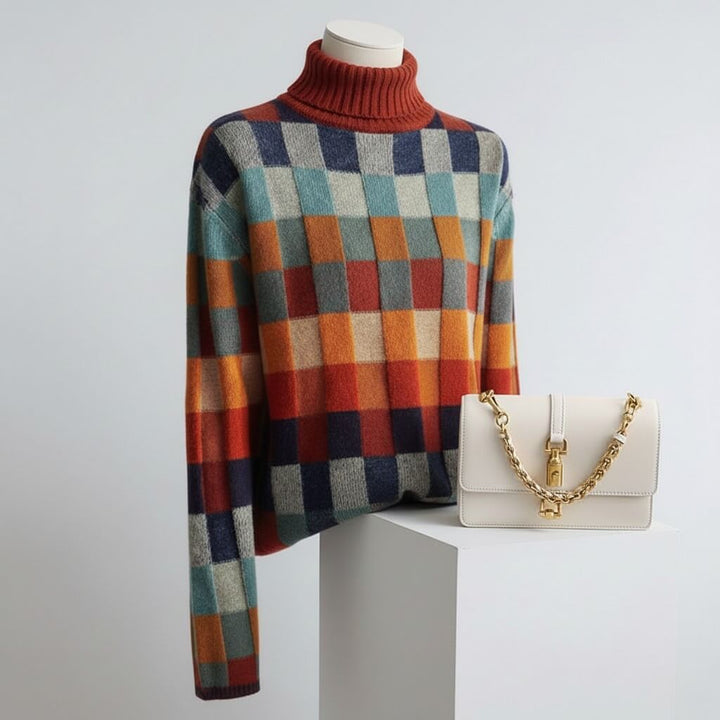 Ellie – Checkered Merino Sweater
