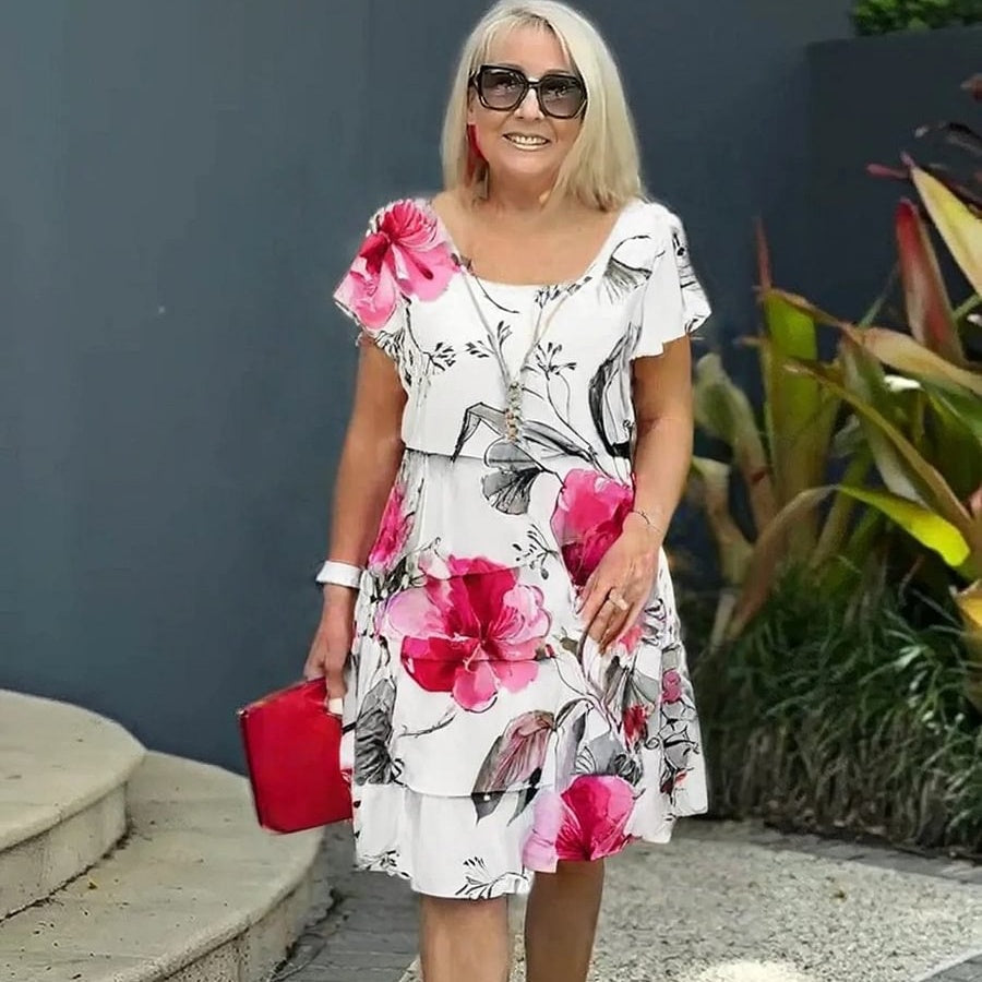 Flora – Cascade Floral Print Dress