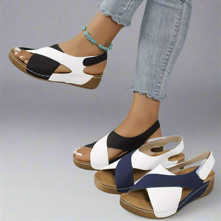 COLORBLOCK SLINGBACK SANDALS
