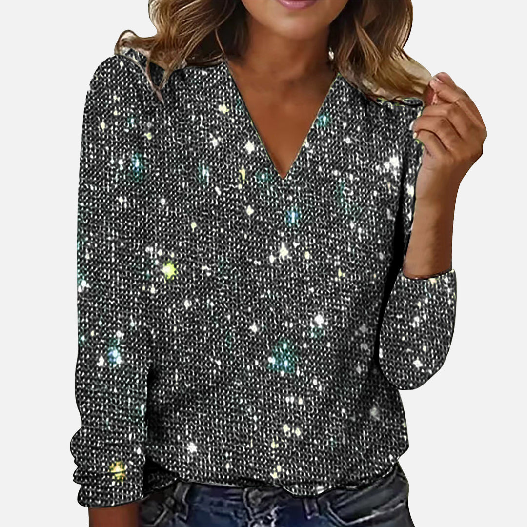Jenny - V-Neck Diamond Blouse