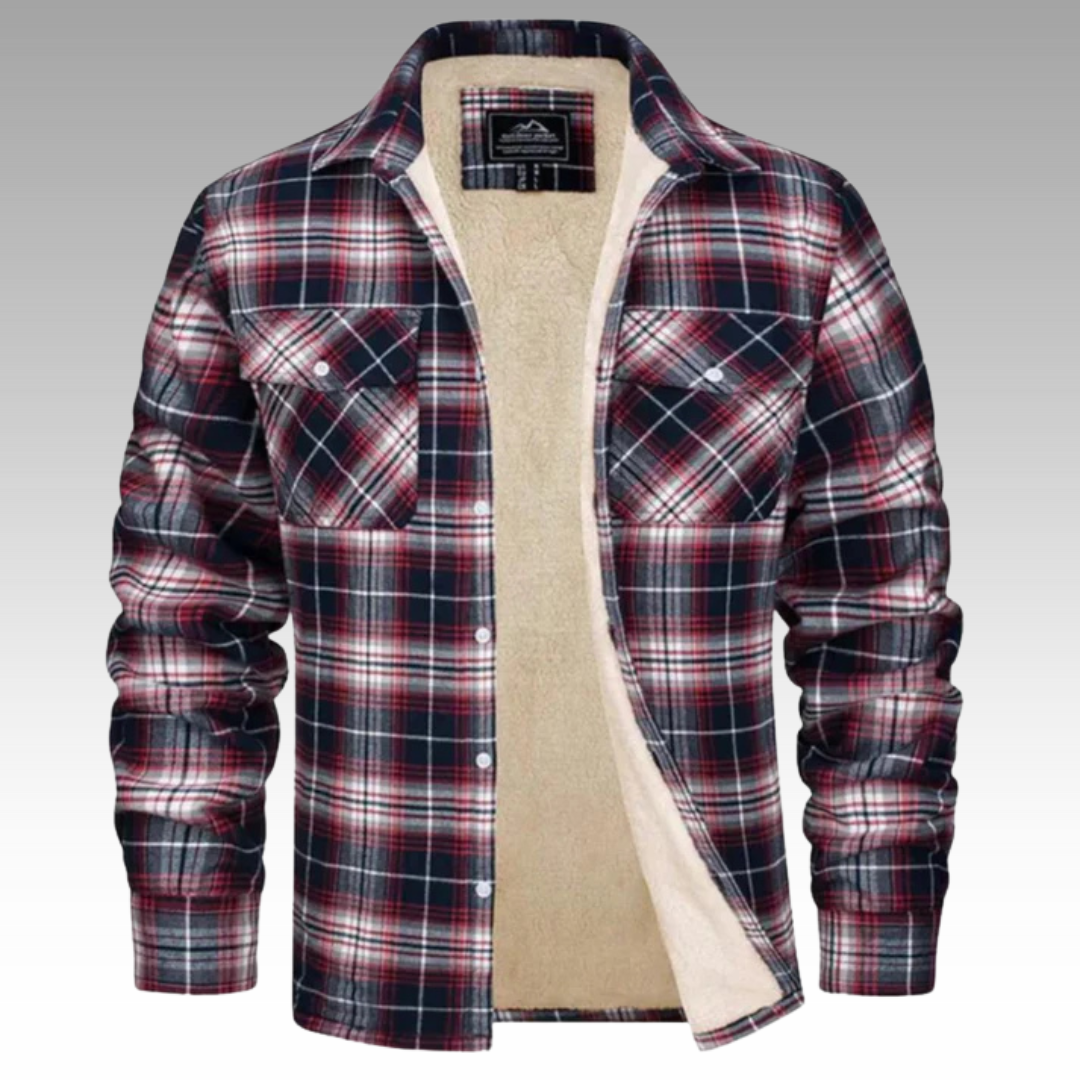 Truffle – Checked Trucker Jacket with Fleece Lining