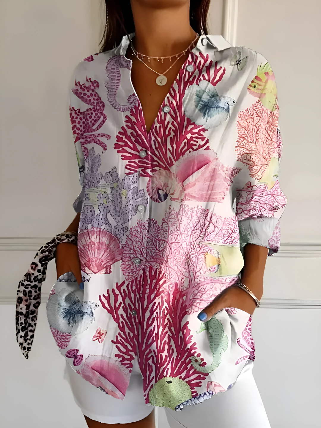 Maureen – Floral Wave Blouse