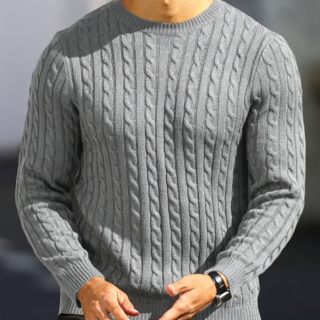 Maximilian – Crew Neck Cable Knit Sweater