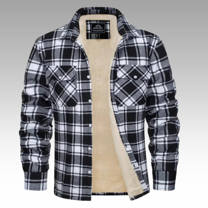 Truffle – Checked Trucker Jacket with Fleece Lining