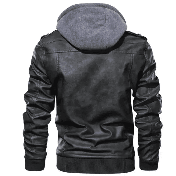 Lorenzo – Leather Jacket with Removable Hood