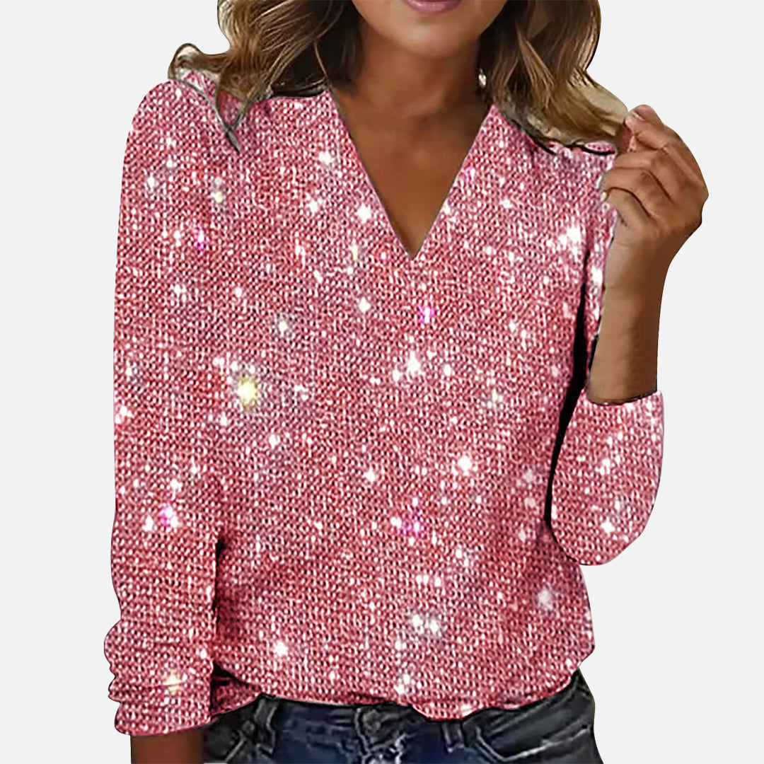 Jenny - V-Neck Diamond Blouse