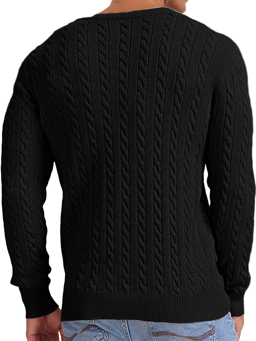 Maximilian – Crew Neck Cable Knit Sweater