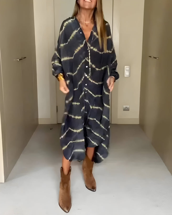 Mary – Bohemian Striped Maxi Dress