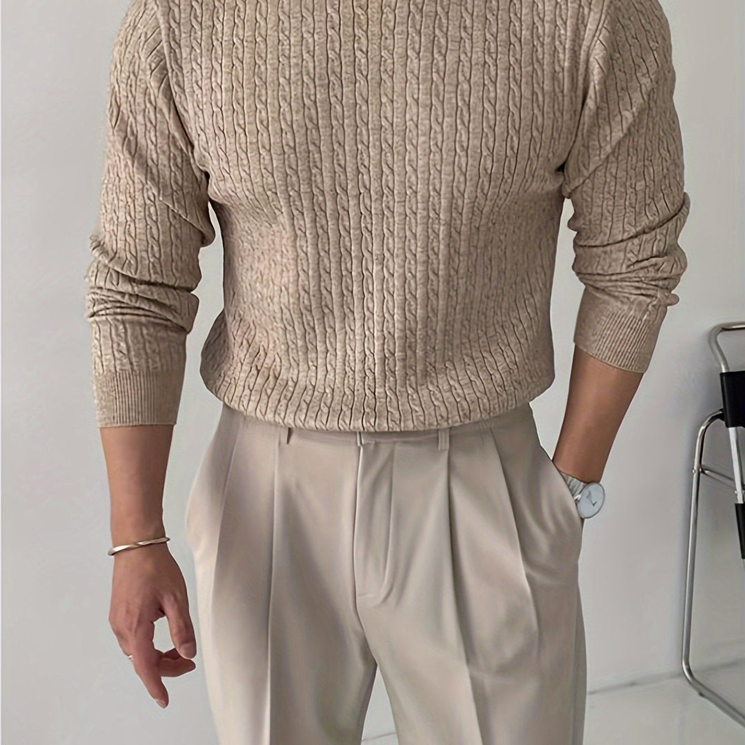 Maximilian – Crew Neck Cable Knit Sweater