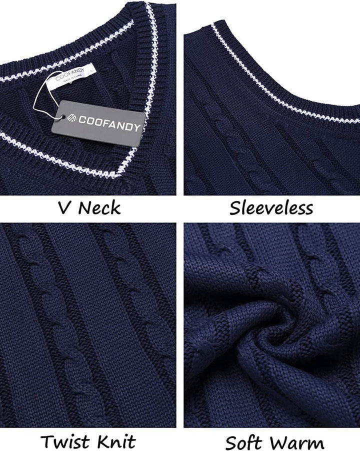 Julian – V-Neck Sleeveless Knitted Pullover Vest Sweater