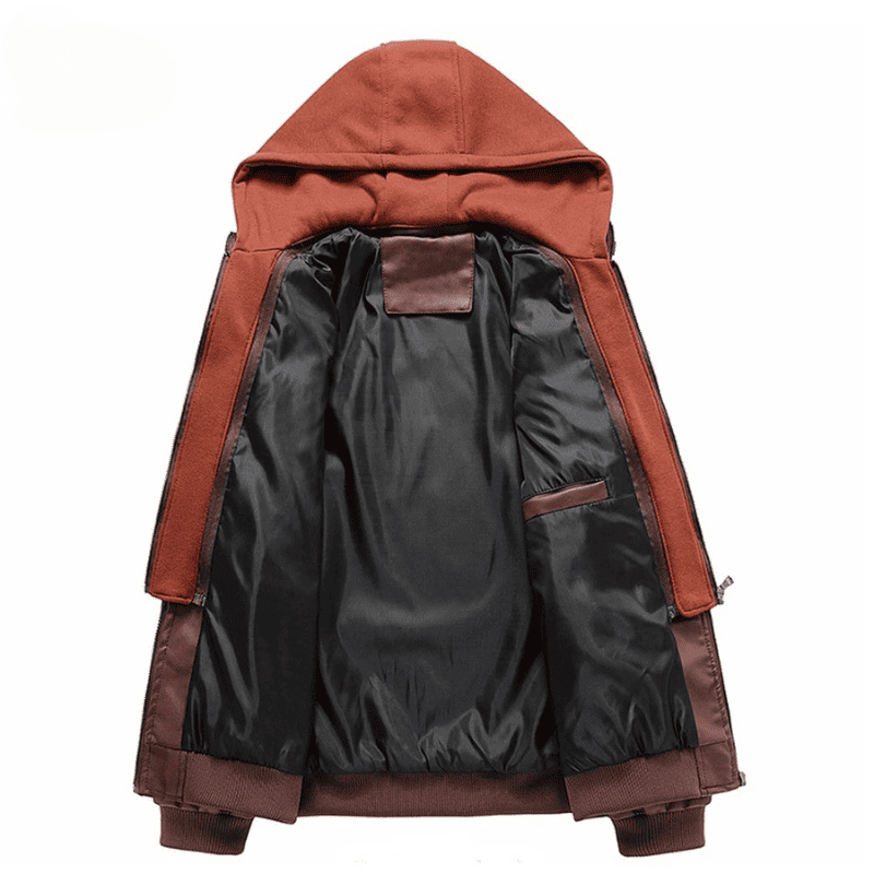 Lorenzo – Leather Jacket with Removable Hood