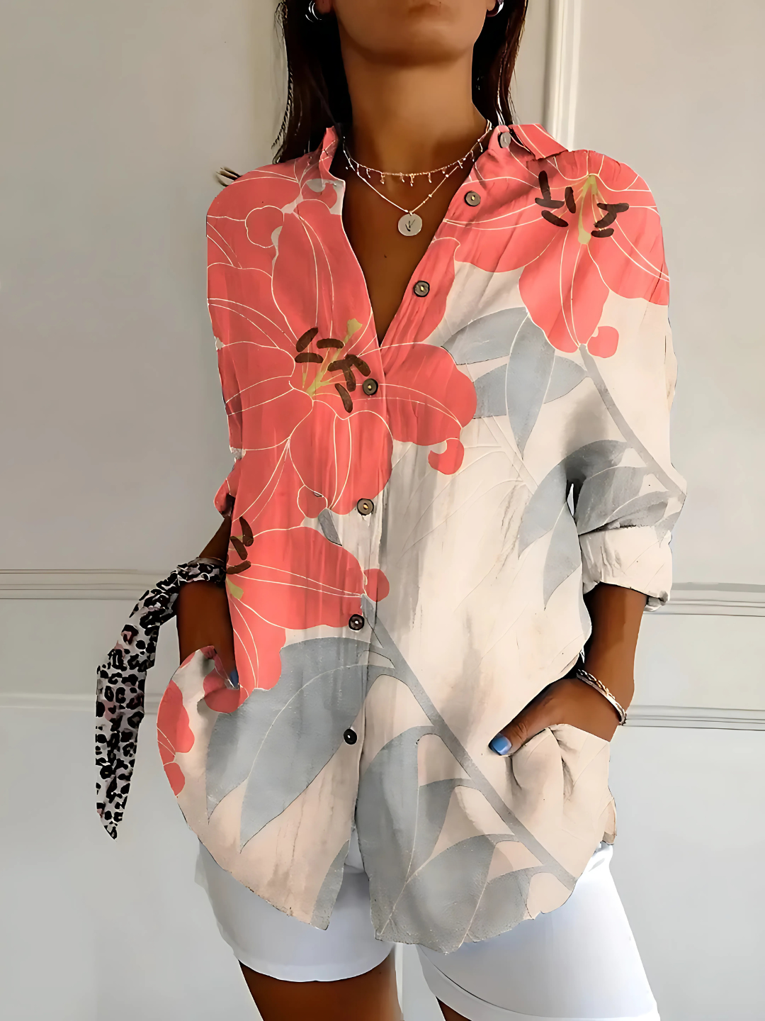 Maureen – Floral Wave Blouse