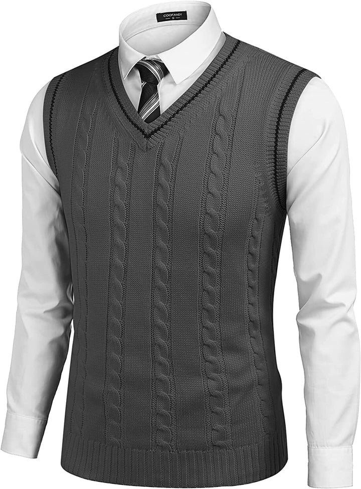 Julian – V-Neck Sleeveless Knitted Pullover Vest Sweater