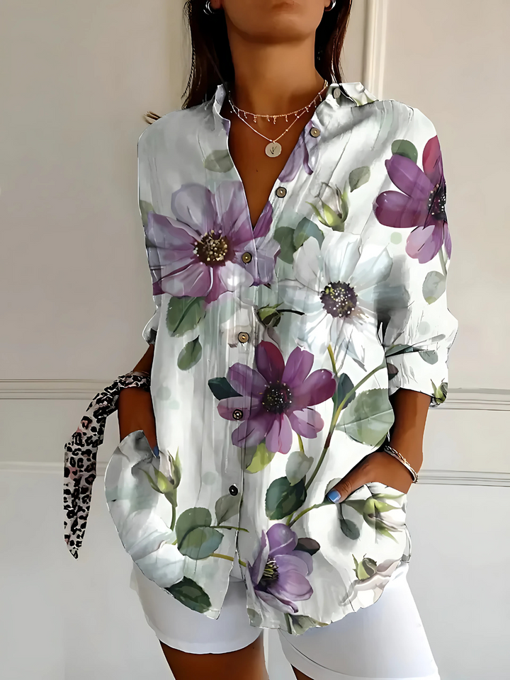 Maureen – Floral Wave Blouse