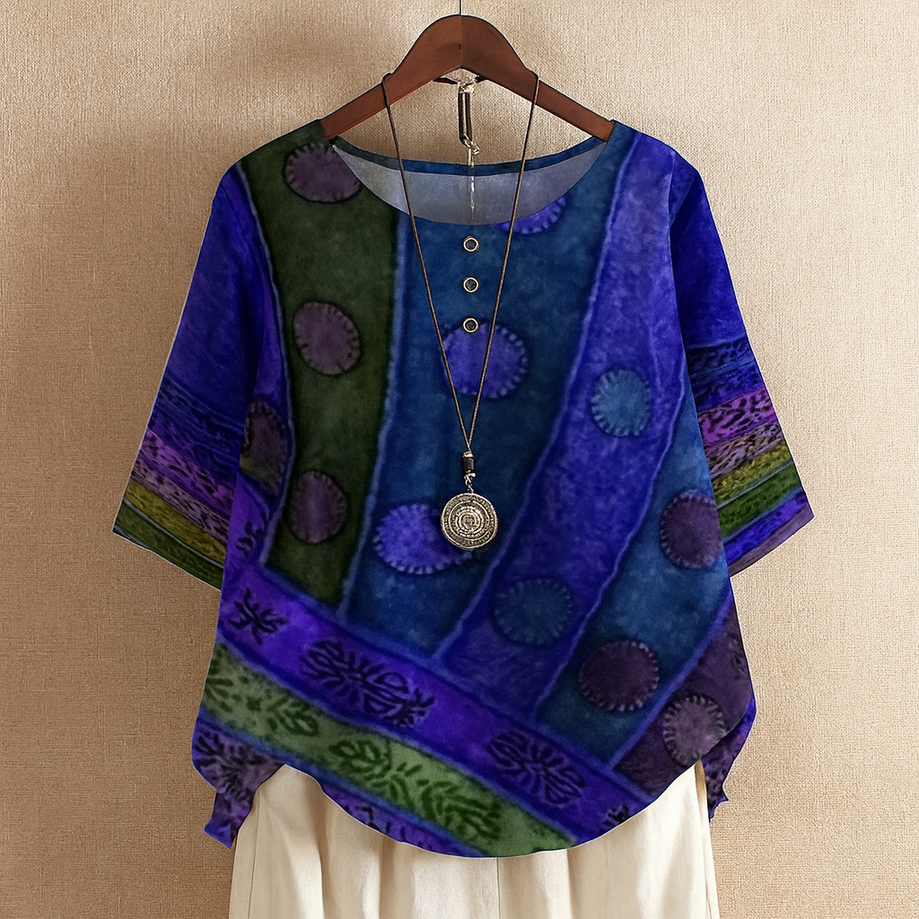 Cecilia – Bohemian Printed Blouse