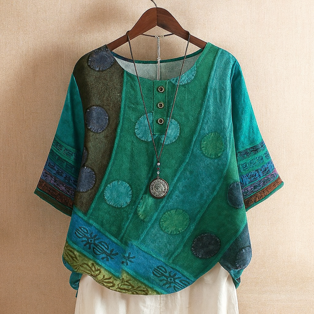 Cecilia – Bohemian Printed Blouse