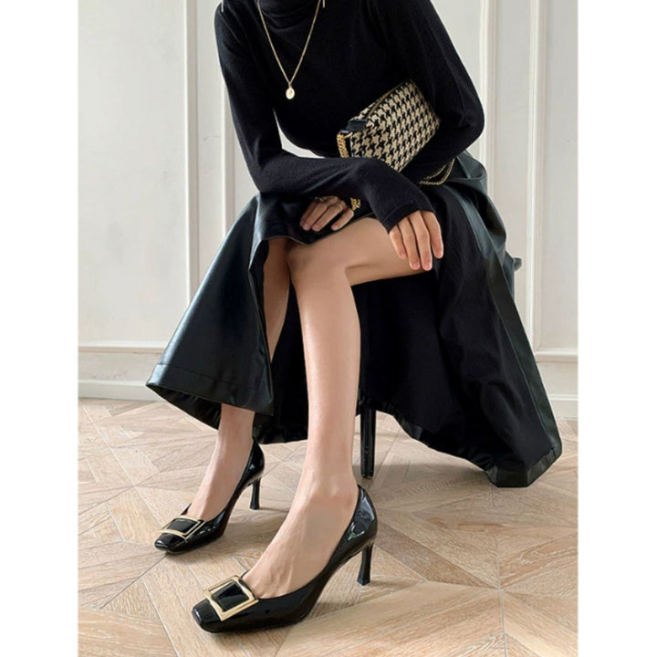 Narella™ | Elegant sandals with mid-height heel and square toe