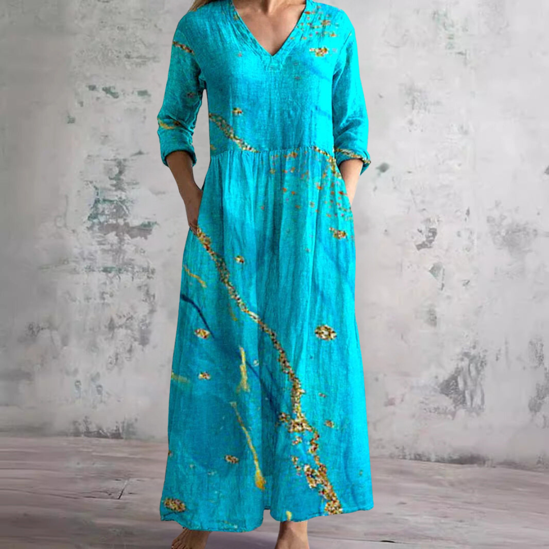 Glenda – V-Neck Floral Summer Dress