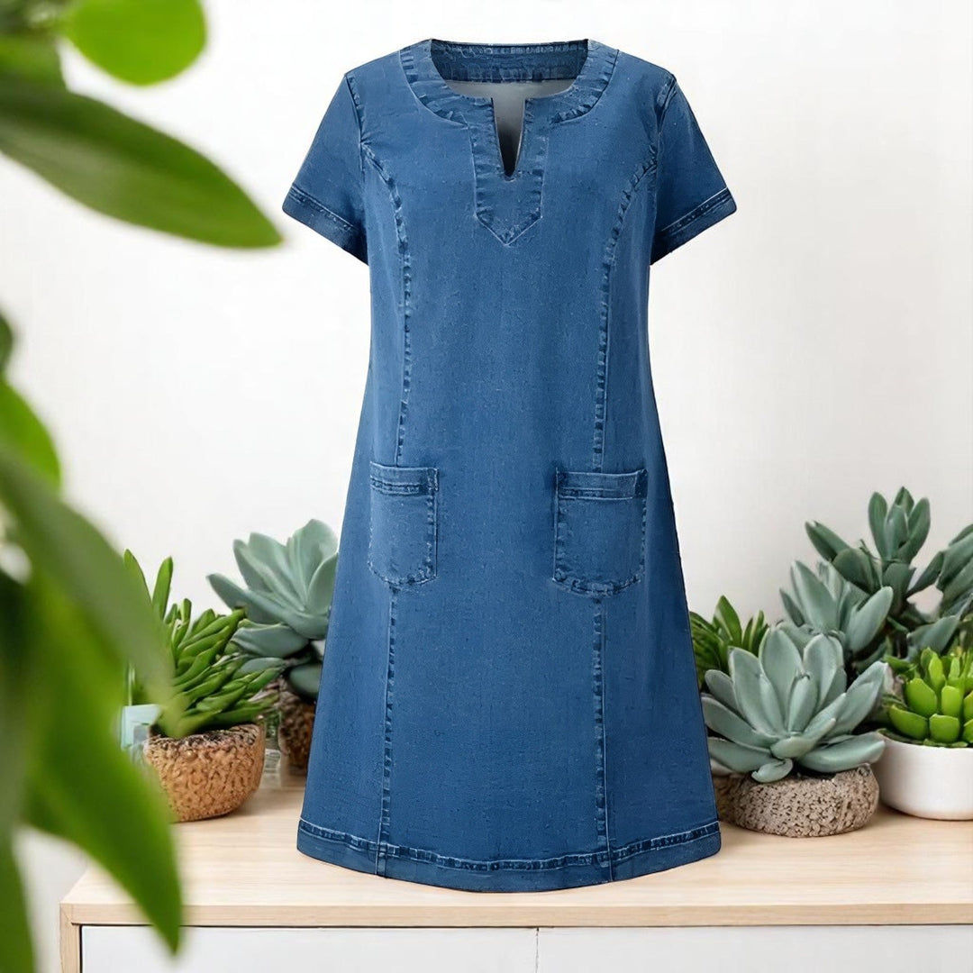 Ivy – Soft Denim Pocket Dress