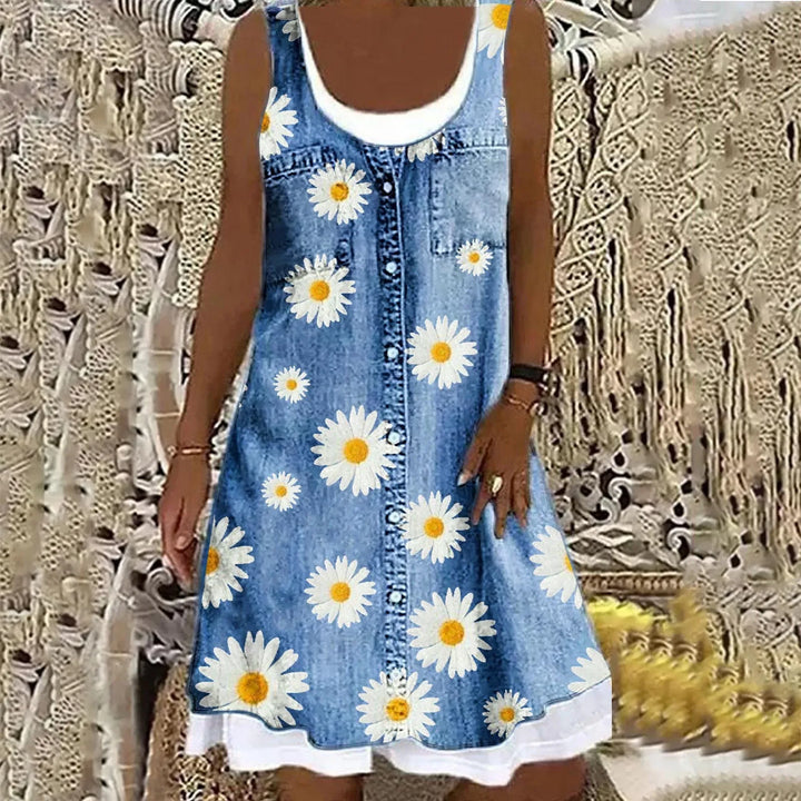 Viola - Soft and Elegant Denim Dress