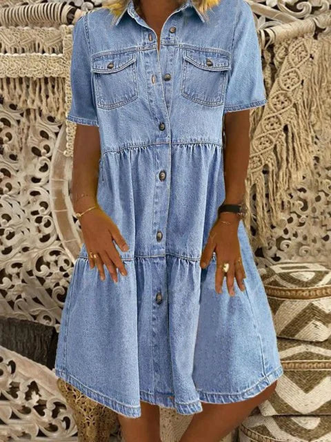 Amelia - Boho Denim Dress