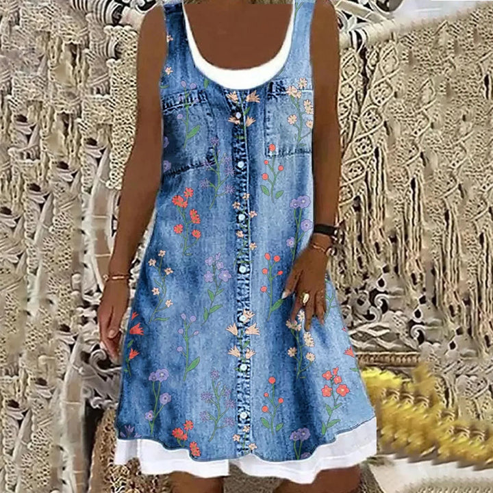 Viola - Soft and Elegant Denim Dress