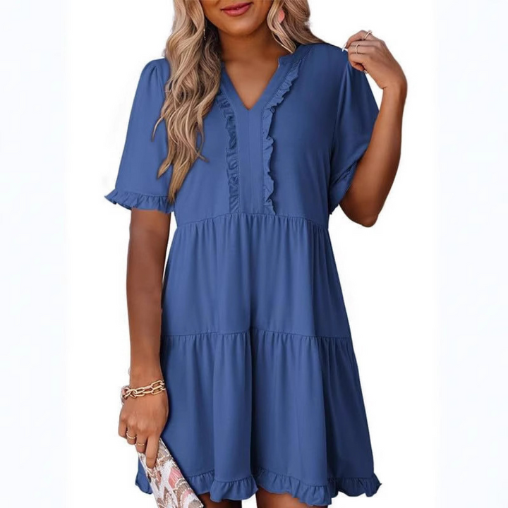 Shaila – Casual V-Neck Mini Dress