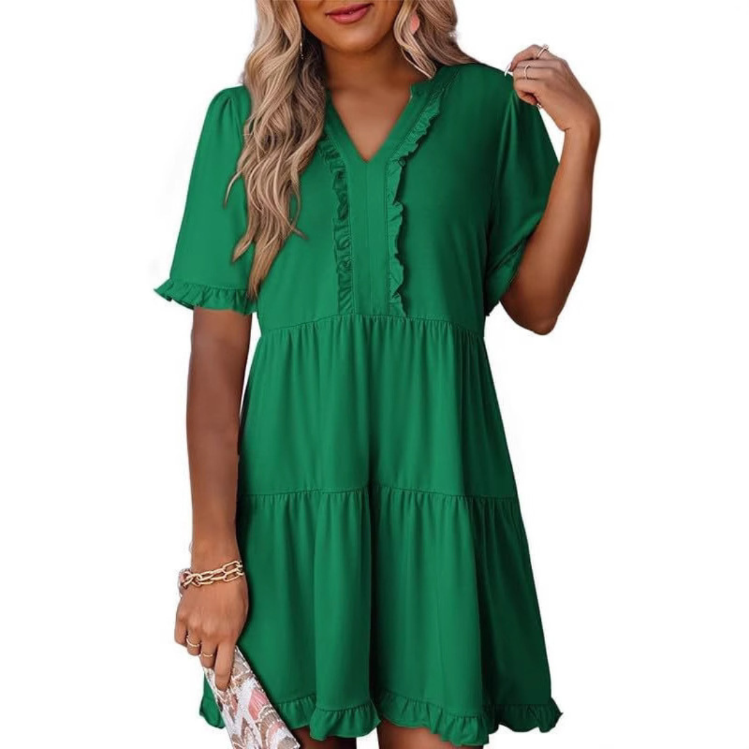 Shaila – Casual V-Neck Mini Dress