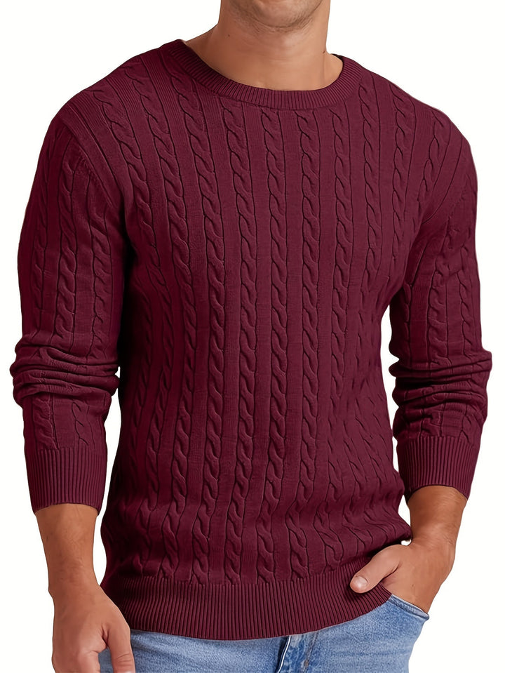Maximilian – Crew Neck Cable Knit Sweater